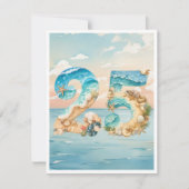 25歳の誕生日 海のテーマ デジタルダウンロード 招待状 (正面)