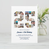 25歳の誕生日　No.25　カスタムフォトコラージュ 招待状 (スタンド正面)
