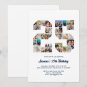 25歳の誕生日　No.25　カスタムフォトコラージュ 招待状 (正面/裏面)