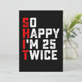 25歳を2回もお祝いできて超ハッピーな50歳の誕生日 招待状 (スタンド正面)