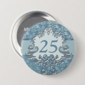 25歳ダマスクゾウ銀色 缶バッジ (正面&裏面)