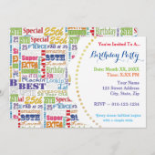 25歳ユニークの誕生日プレゼント 招待状 (正面/裏面)