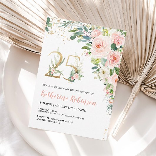 25歳招待状大人誕生日 招待状