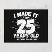 25歳皮肉屋のための面白いミーム 25歳の誕生日 ポストカード (正面)