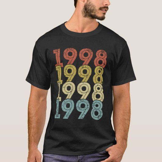 25歳誕生日ヴィンテージ1998 25誕生日 Tシャツ (正面)