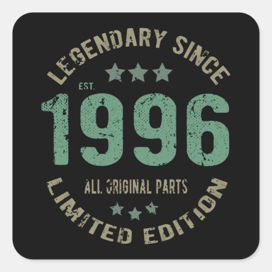 25歳1996年伝説25誕生日以来 スクエアシール (正面)