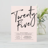 25歳 | モダンピンク 25歳の誕生日パーティー 招待状 (スタンド正面)