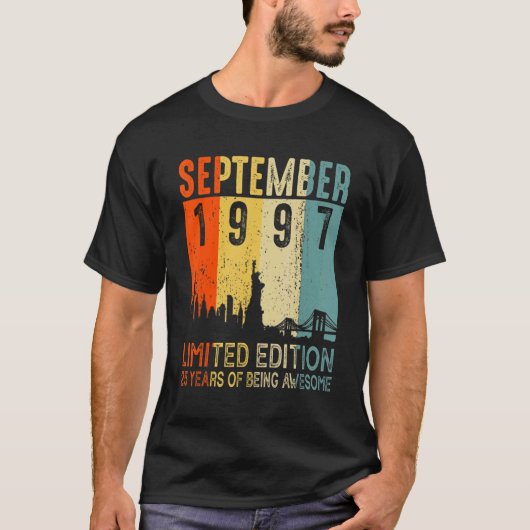 25歳 1997年9月 ヴィンテージ 25歳の誕生日 Tシャツ (正面)