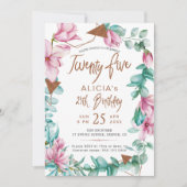 25水彩フローラ25th birthday party 招待状 (正面)
