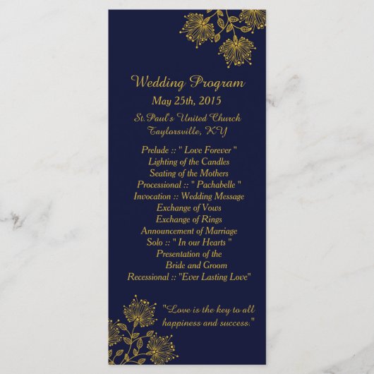 25海軍と黄のフローラ結婚式 プログラム (正面)