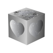 25番目のシルバイグレーのバラハートフレーム4枚 フォトキューブ (裏面アングル)