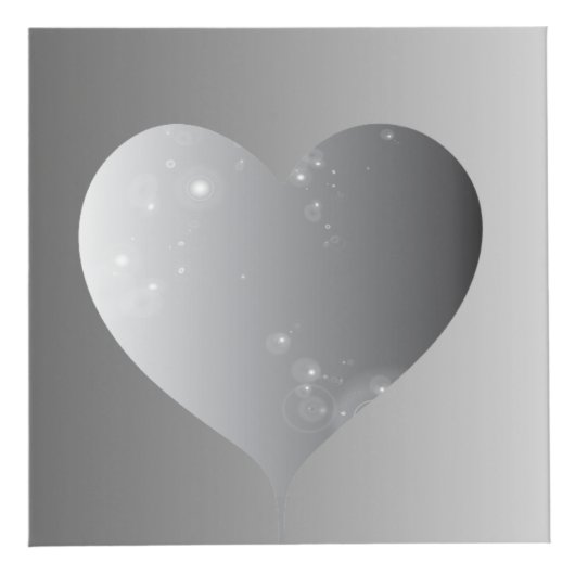 25番目のシルバイグレーのバラハートフレーム4枚 フォトキューブ (正面)