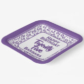 25番目のパーティー乱数パターン紫/白 ペーパープレート (傾斜あり)