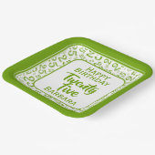 25番目のパーティー乱数パターン（緑/白） ペーパープレート (傾斜あり)