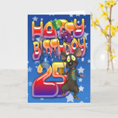 25番目の誕生日カード、ハッピーバースデー カード (黄色い花)