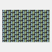 25番目の誕生日番号グリーンブルー ラッピングペーパーシート (正面3)