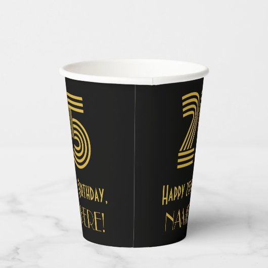25番目の誕生日:インスパイアアールデコの検索「25」と名前 紙コップ (右)