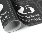 25番目の誕生日-インスパイアアールデコ検索"25"，名前 ラッピングペーパー (ロールコーナー)