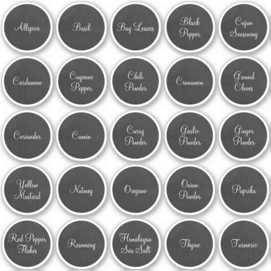 25白と黒のサークルスパイス シール (正面)
