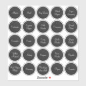 25白と黒のサークルスパイス シール (シート)