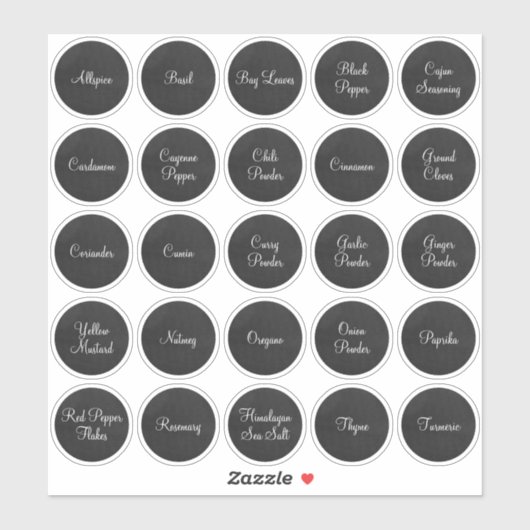 25白と黒のサークルスパイス シール (シート)