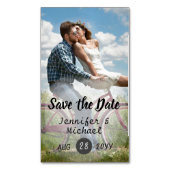 25磁気PHOTO日付を10ドル未満で保存 マグネット名刺 (正面縦)