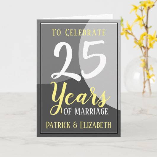 25祝年の婚姻 カード (黄色い花)