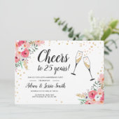 25素朴周年結婚招待状フローラ 招待状 (スタンド正面)