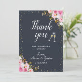 25素朴周年記念結婚シャンパンフローラ サンキューカード (スタンド正面)