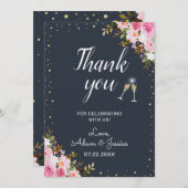 25素朴周年記念結婚シャンパンフローラ サンキューカード (正面/裏面)