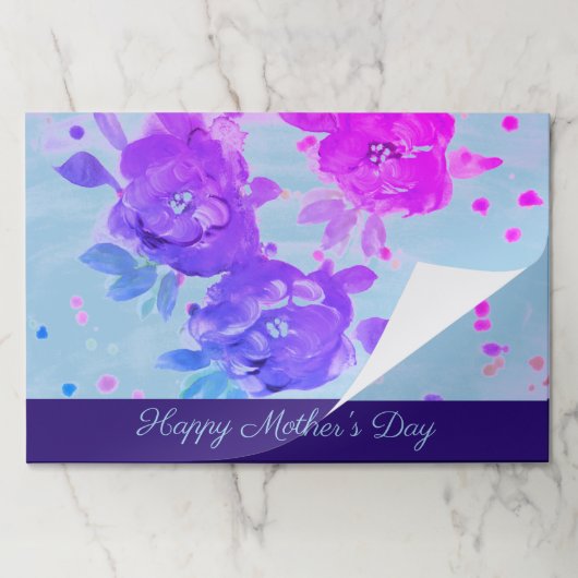 25紫とバラ王室の紙プレイスマット ペーパーパッド (折り畳み)