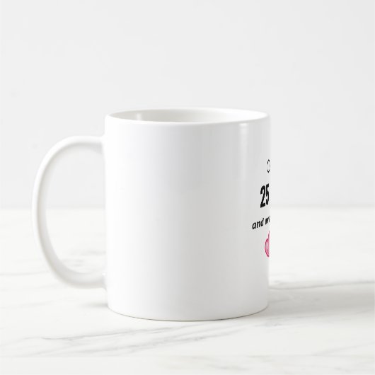 25結婚周年おもしろい記念品 コーヒーマグカップ (左)