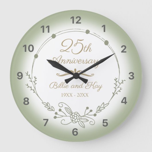 25結婚周年エレガント ラージ壁時計 (正面)