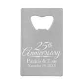 25結婚周年パーソナライズされた クレジットカード栓抜き (裏面)
