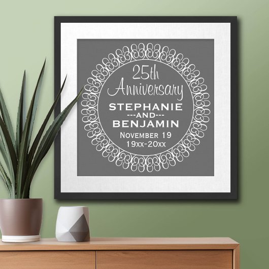 25結婚周年パーソナライズされた ポスター