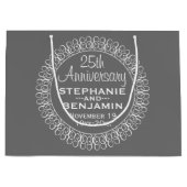 25結婚周年パーソナライズされた ラージペーパーバッグ (正面)