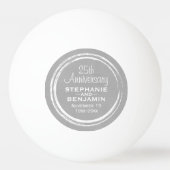 25結婚周年パーソナライズされた 卓球ボール (正面)