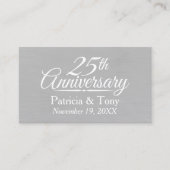 25結婚周年パーソナライズされた 名刺 (正面)