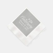 25結婚周年パーソナライズされた 縁ありカクテルナプキン (角)