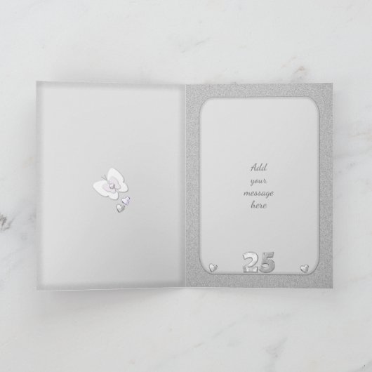 25結婚周年記念シルバーグリーティング カード (内部)