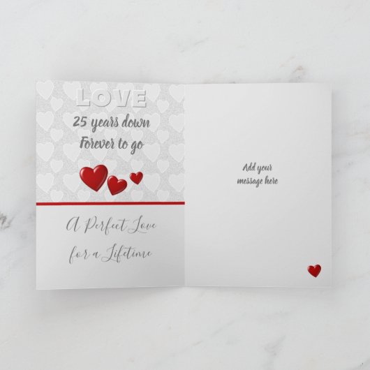 25結婚周年記念シルバー25年 カード (内部)