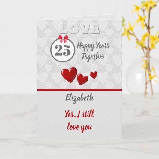 25結婚周年記念シルバー25年 カード (黄色い花)