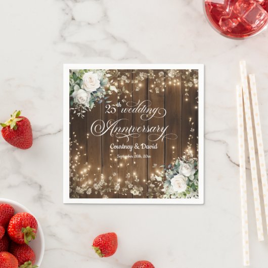 25結婚周年記念素朴灯 スタンダードカクテルナプキン (インサイチュ)