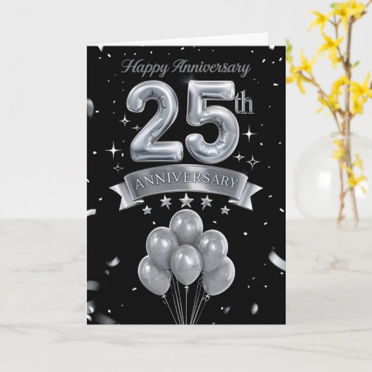 25結婚周年 カード (黄色い花)