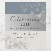 25結婚周年 ワインラベル (シングルラベル)