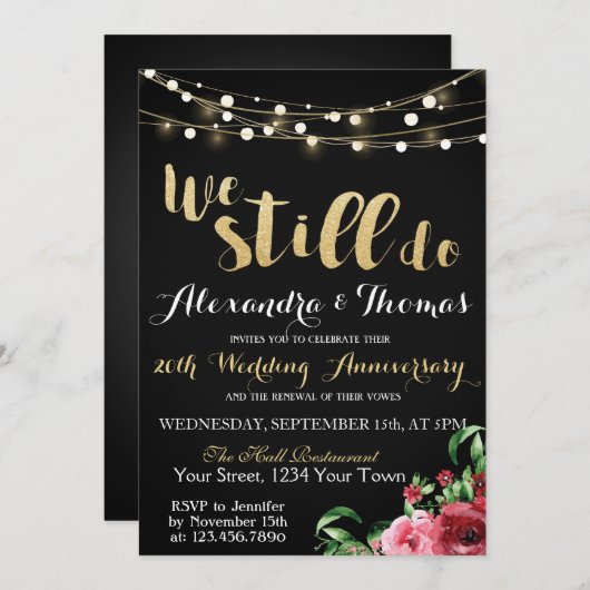 25結婚周年、私たちはまだ記念日を 招待状 (正面/裏面)