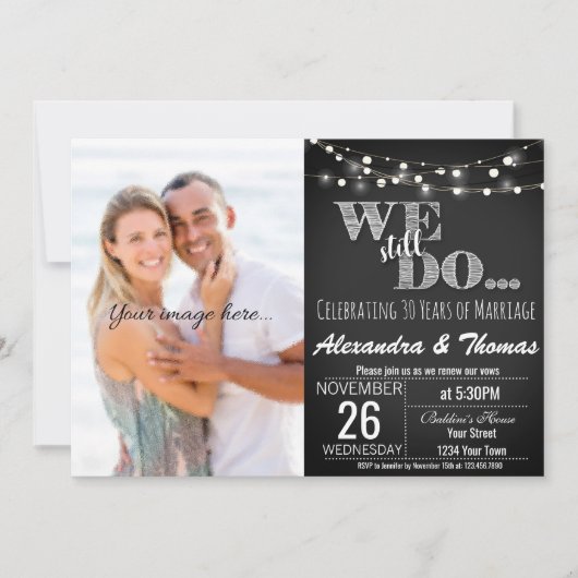 25結婚周年、私たちはまだ記念日を 招待状 (正面)