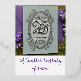 25結婚周年 箔招待状