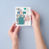 25色パレット ティール カモミール ローズゴールド ウェディング チラシ (手)