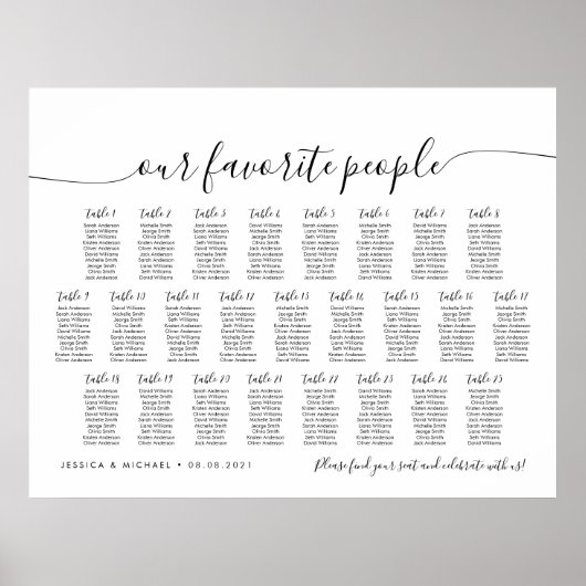 25表エレガント人お気に入りの席表 ポスター (正面)